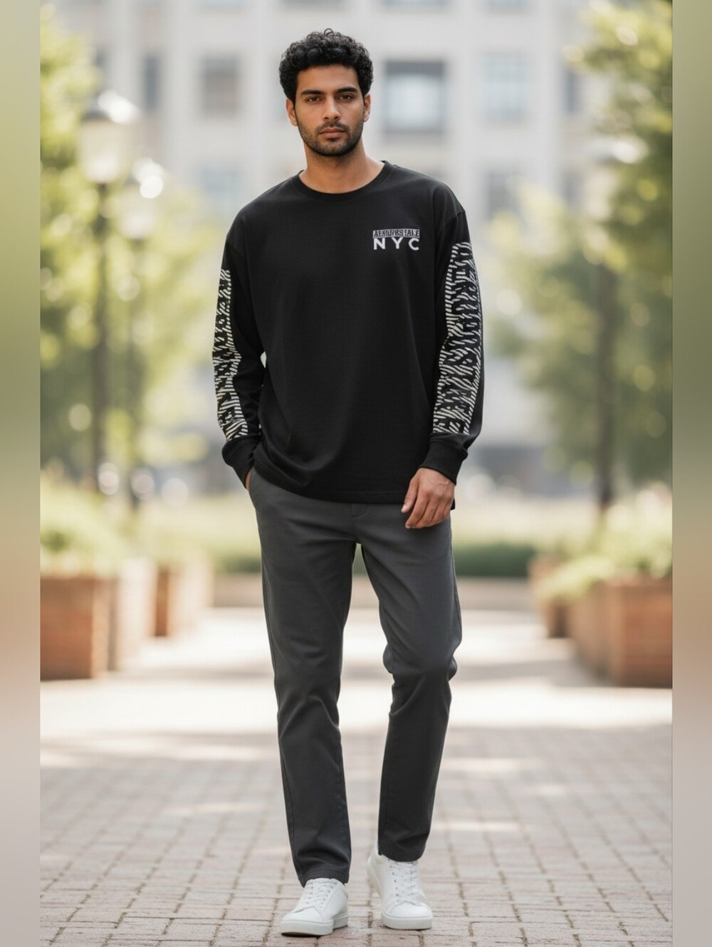Aeropostale NYC Black Long-Sleeve Shirt